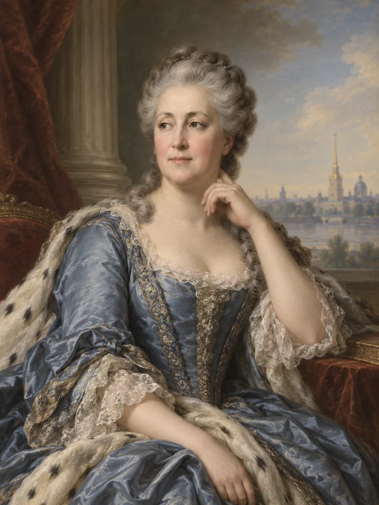 Imagined painted portrait of Catherine the Great.