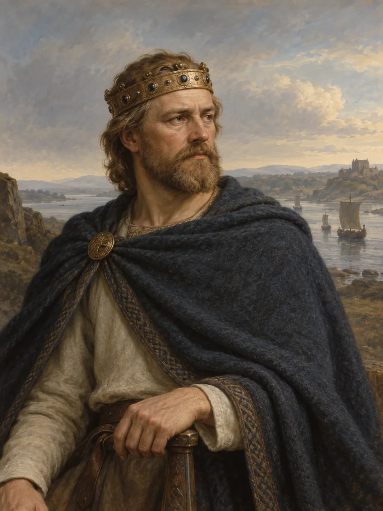 Imagined painted interpretation of Cnut the Great.