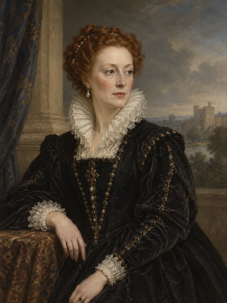 Imagined painted portrait of Elizabeth I.