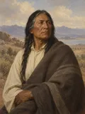 Imagined painted portrait of Numaga.