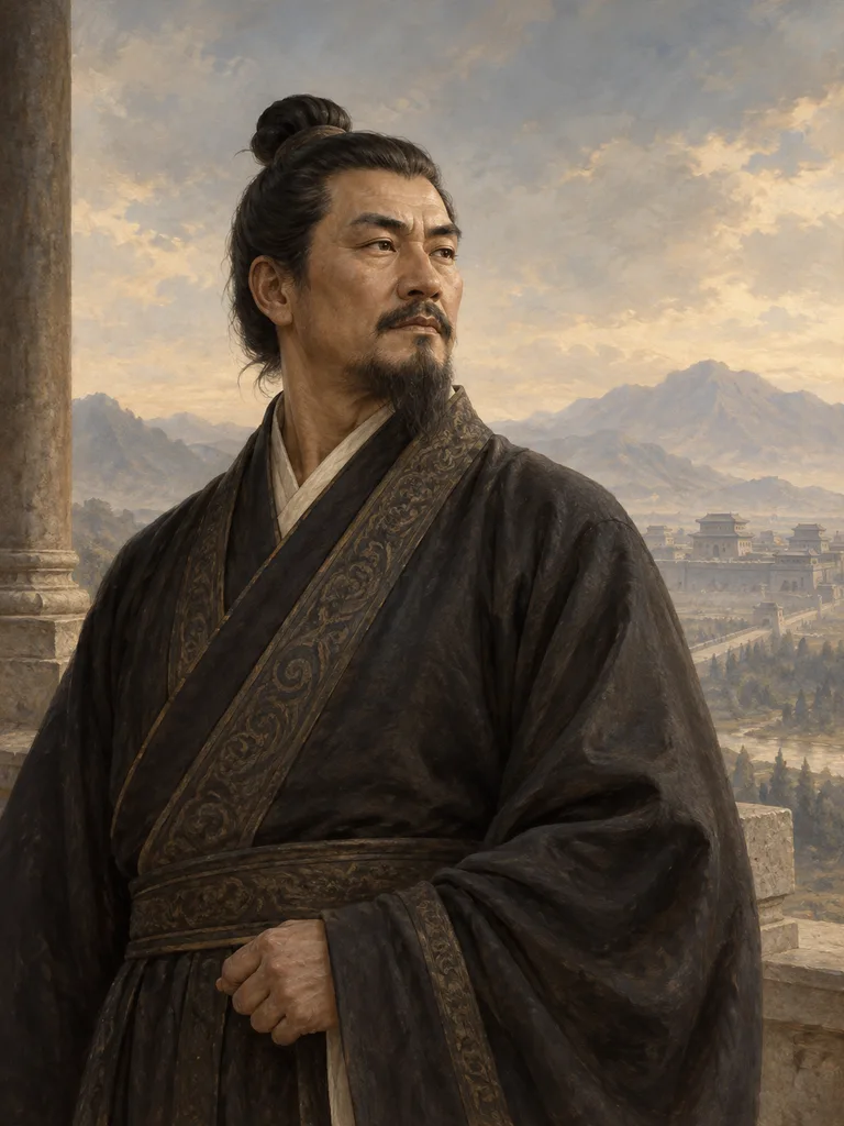 Imagined painted portrait of Qin Shi Huang.