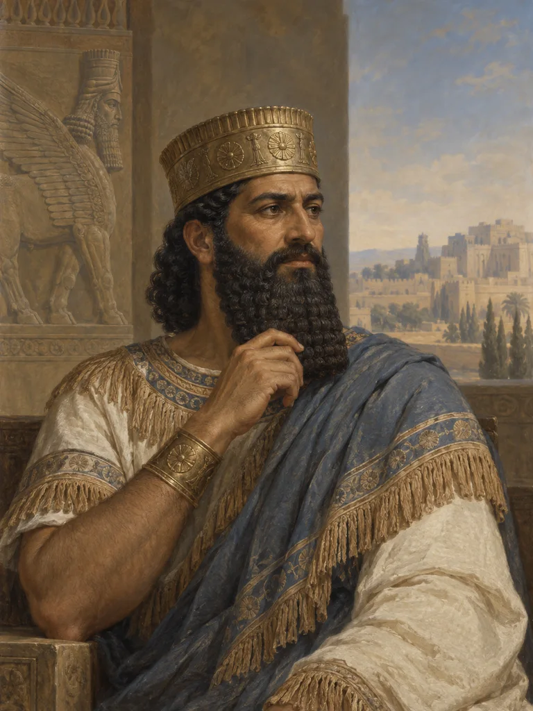 Imagined painted interpretation of Sennacherib.