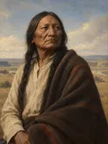 Imagined painted portrait of Sitting Bull.