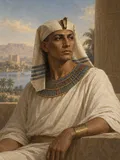 Imagined painted portrait of Thutmose III.
