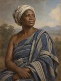 Imagined painted portrait of Yaa Asantewaa.