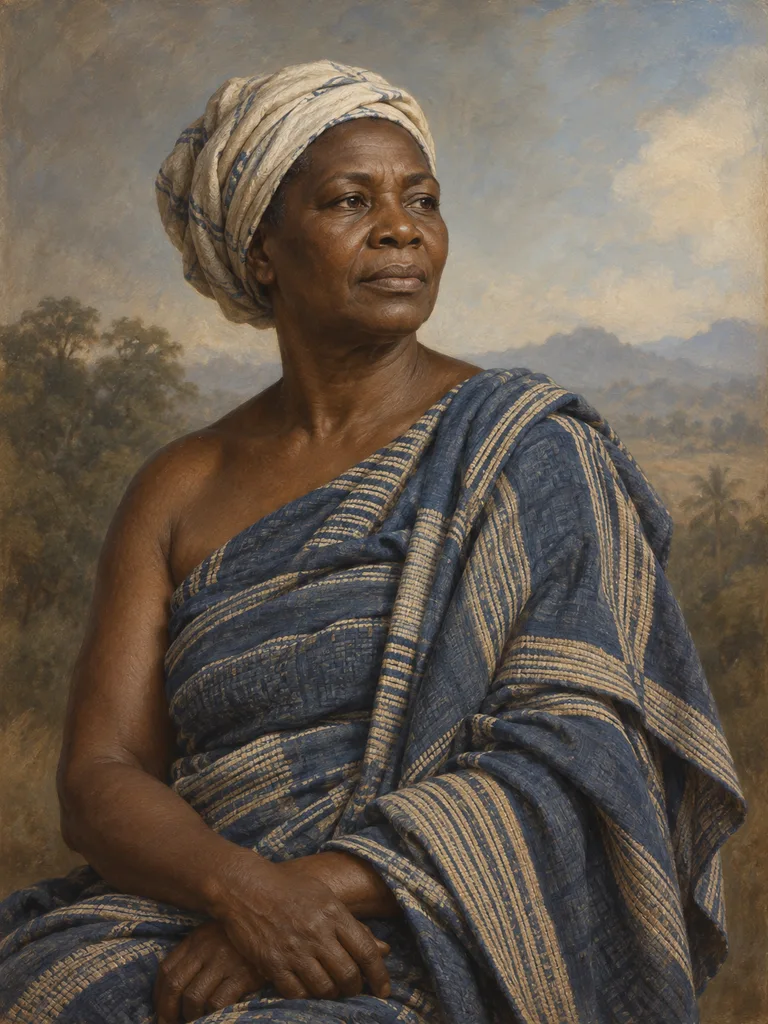 Imagined painted portrait of Yaa Asantewaa.
