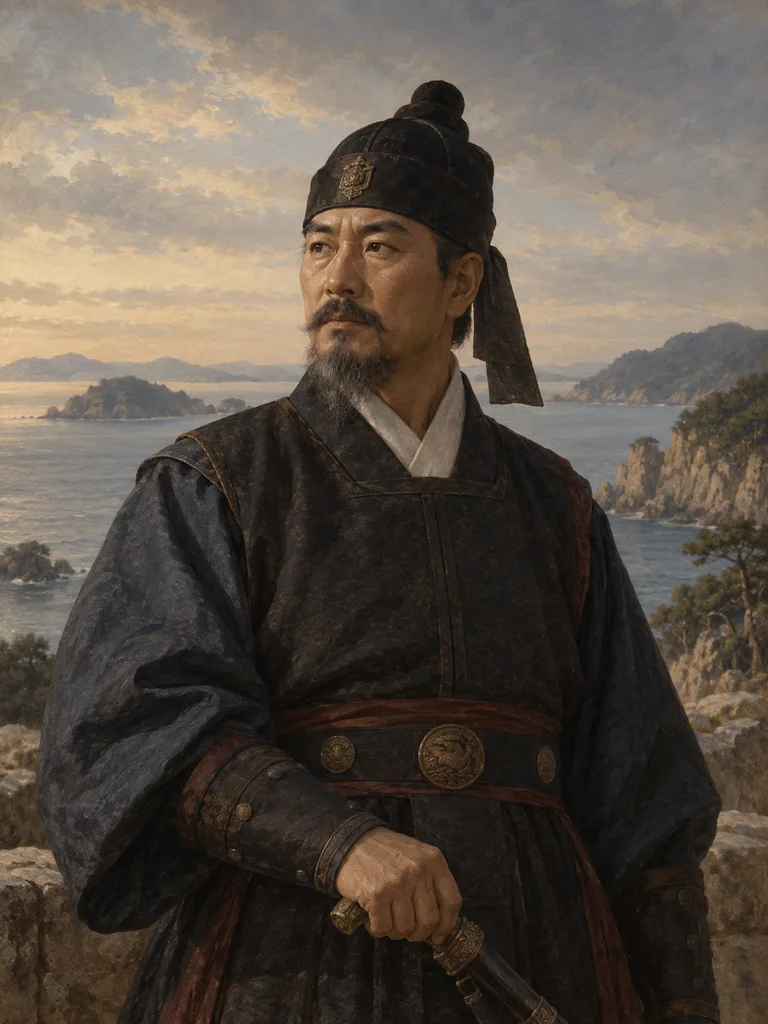 Imagined painted interpretation of Yi Sun-sin.