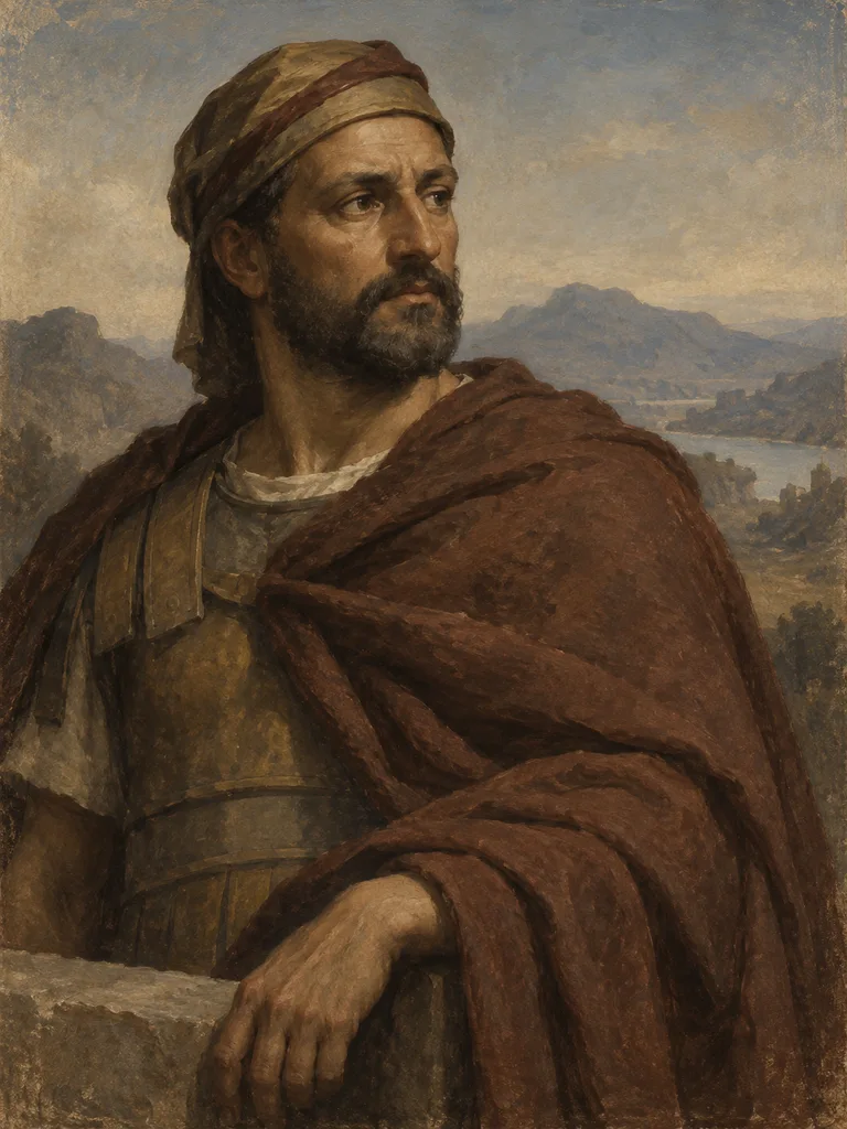 Imagined painted portrait of Hannibal Barca.